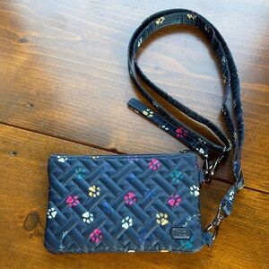 Lug Convertible Peekaboo Crossbody Bag / Wristlet in Paws Navy